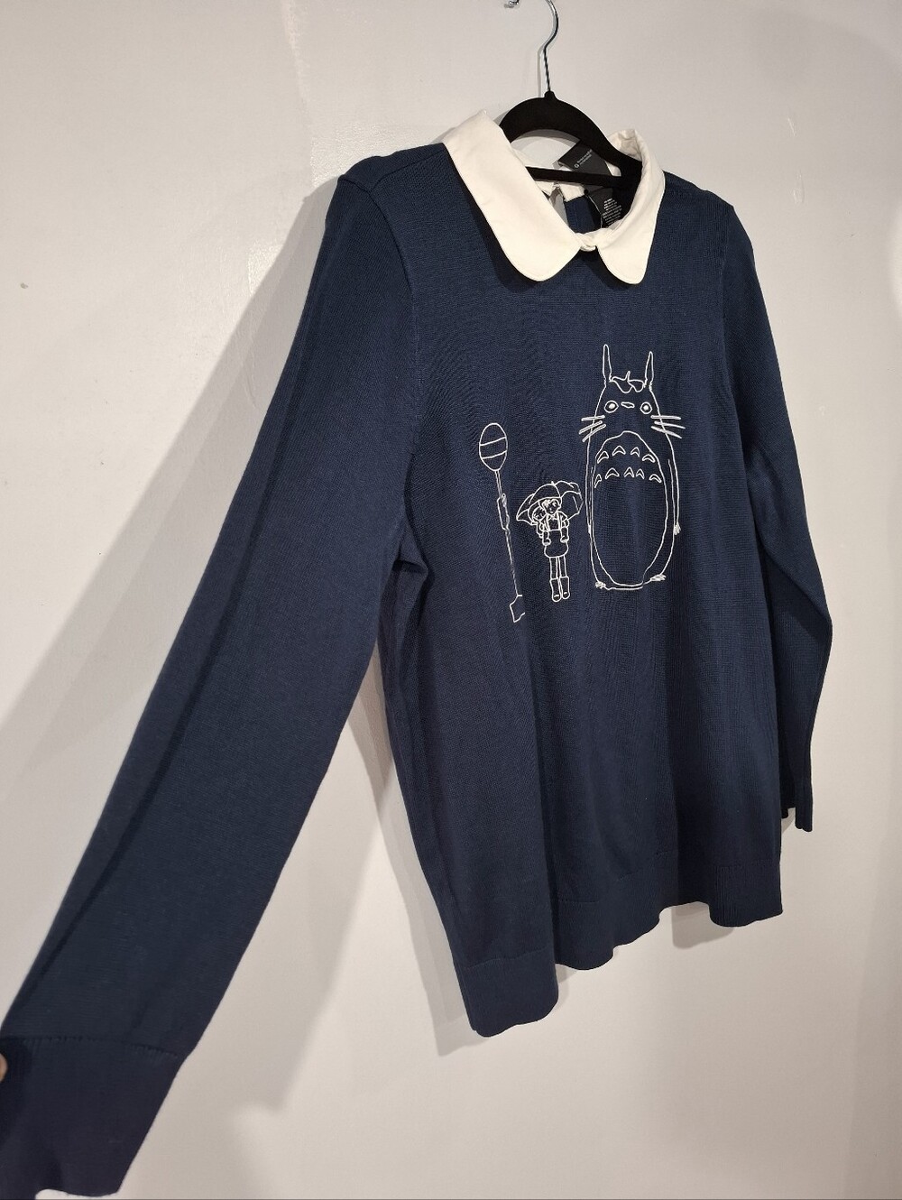 Her Universe My Neirghbor Totoro Navy Crewneck Sweater Peter Pan Collar Sz 1X - Picture 5 of 16